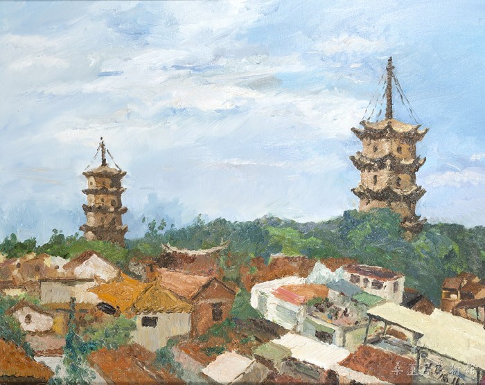 3 余丁 开元寺双塔 120×80cm 缩图2